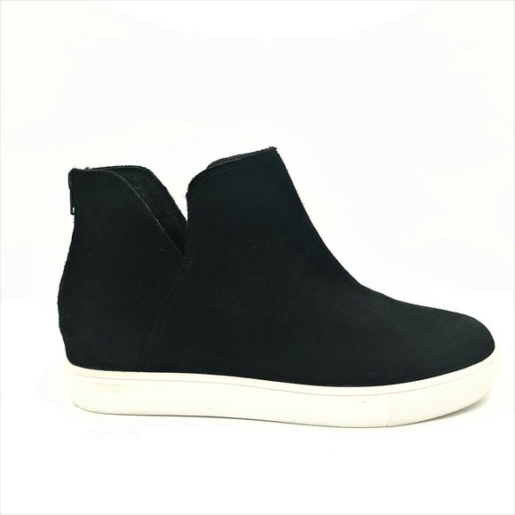 Steve Madden Sneaker Claud Zip Mid Top Black Suede Women's 11 - Picture 1 of 10